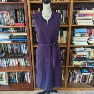 I.Magnin vintage 70s Evan picone purple wool sleeveless midi dress euc sz 12